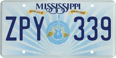 MS license plate ZPY339