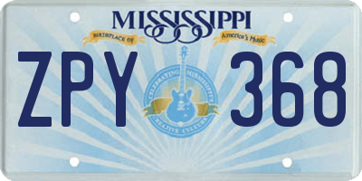 MS license plate ZPY368