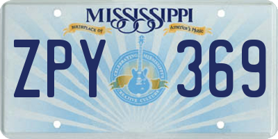 MS license plate ZPY369