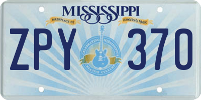 MS license plate ZPY370