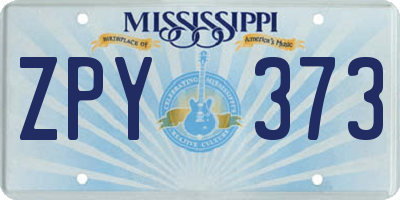 MS license plate ZPY373
