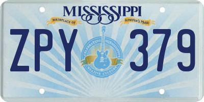 MS license plate ZPY379
