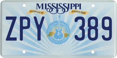 MS license plate ZPY389