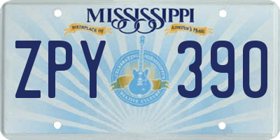 MS license plate ZPY390