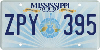 MS license plate ZPY395