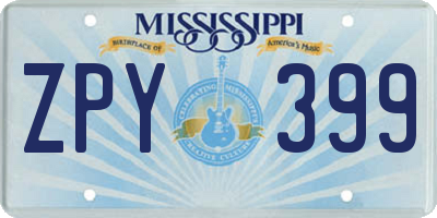 MS license plate ZPY399