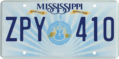 MS license plate ZPY410