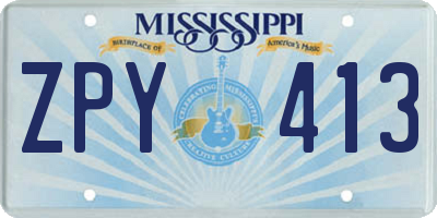 MS license plate ZPY413