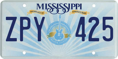MS license plate ZPY425