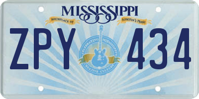 MS license plate ZPY434