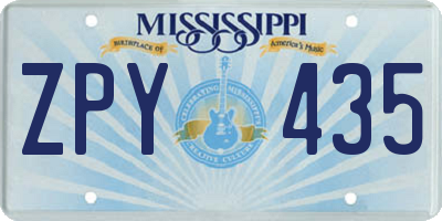 MS license plate ZPY435