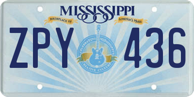 MS license plate ZPY436
