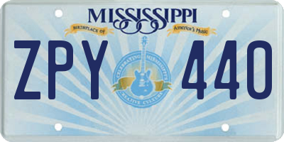 MS license plate ZPY440