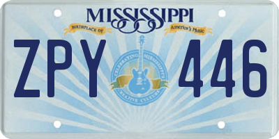 MS license plate ZPY446
