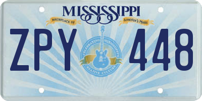MS license plate ZPY448