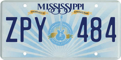 MS license plate ZPY484