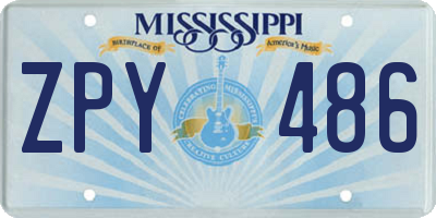 MS license plate ZPY486