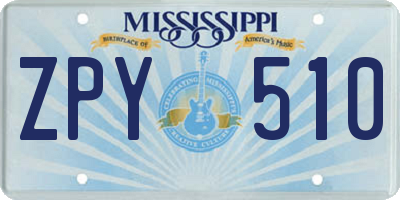 MS license plate ZPY510