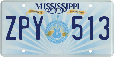 MS license plate ZPY513