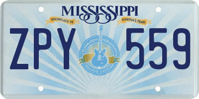 MS license plate ZPY559
