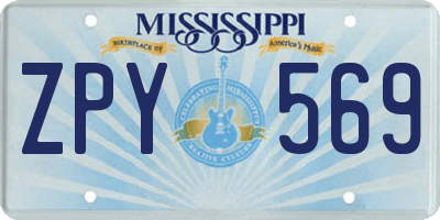 MS license plate ZPY569