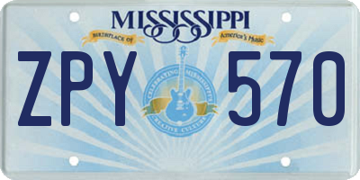 MS license plate ZPY570