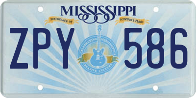 MS license plate ZPY586