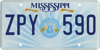 MS license plate ZPY590