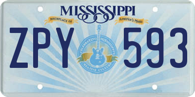 MS license plate ZPY593
