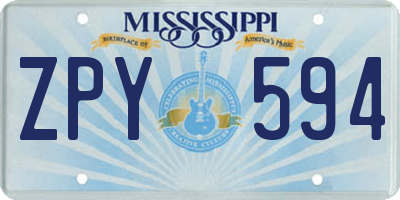 MS license plate ZPY594