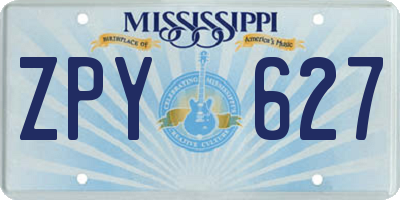 MS license plate ZPY627