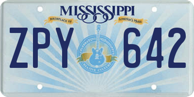 MS license plate ZPY642