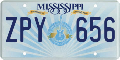 MS license plate ZPY656