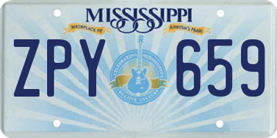 MS license plate ZPY659
