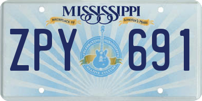 MS license plate ZPY691