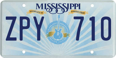 MS license plate ZPY710