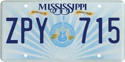 MS license plate ZPY715