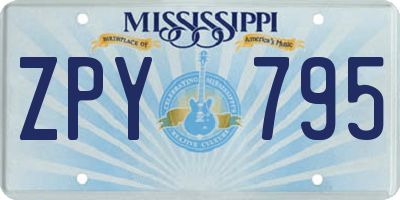 MS license plate ZPY795