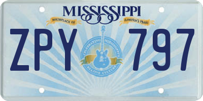 MS license plate ZPY797