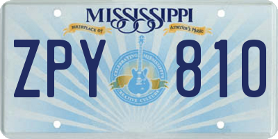 MS license plate ZPY810