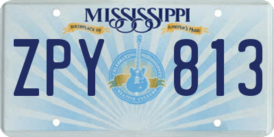 MS license plate ZPY813