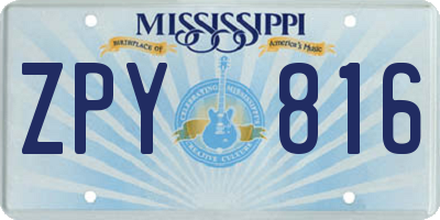 MS license plate ZPY816