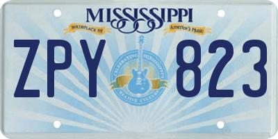 MS license plate ZPY823