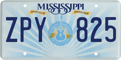 MS license plate ZPY825