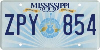 MS license plate ZPY854