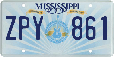 MS license plate ZPY861
