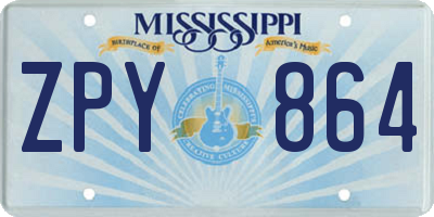 MS license plate ZPY864