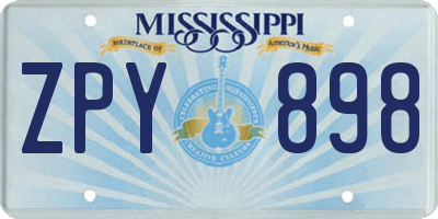 MS license plate ZPY898