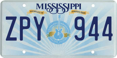 MS license plate ZPY944