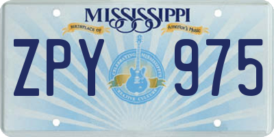MS license plate ZPY975